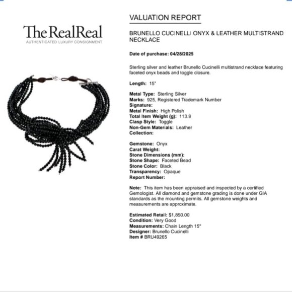 BRUNELLO CUCINELLI | Onyx & Leather Multistrand Necklace black - Picture 5 of 6